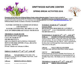 Preview of Spring Break at Tenkiller State Park Schedule